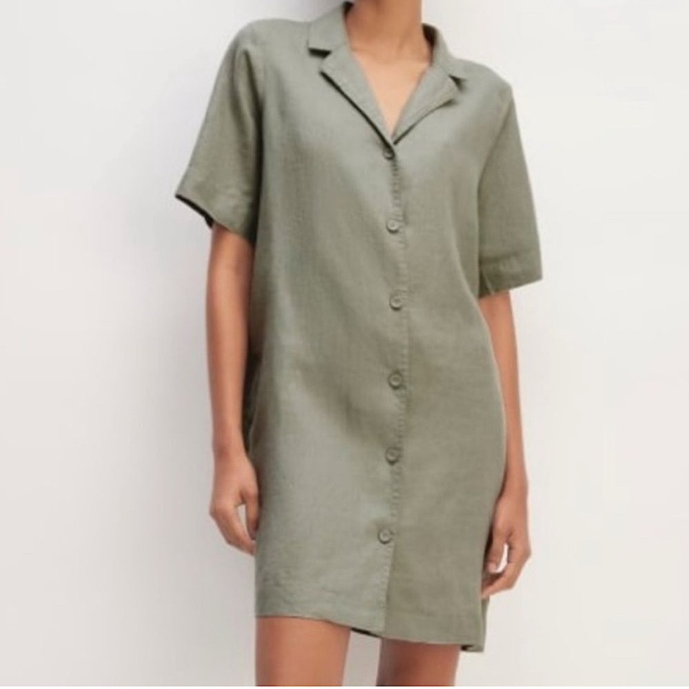 Everlane Sage Green Short Sleeve Dress